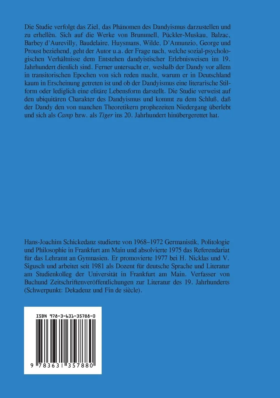 Rückseite: 9783631357880 | Ästhetische Rebellion und rebellische Ästheten | Schickedanz | Buch