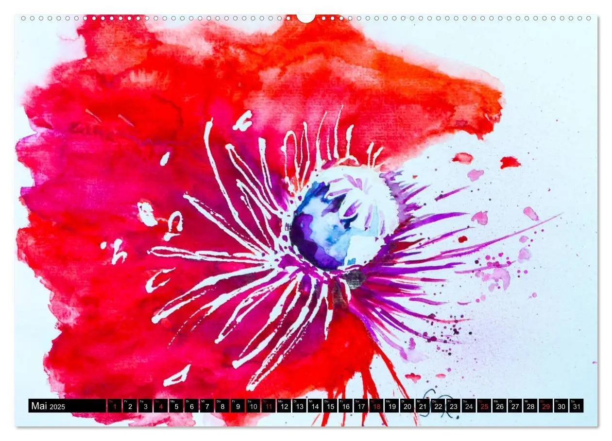 Bild: 9783435497980 | Blumenjahr - Bunte Blüten in Aquarell (Wandkalender 2025 DIN A2...