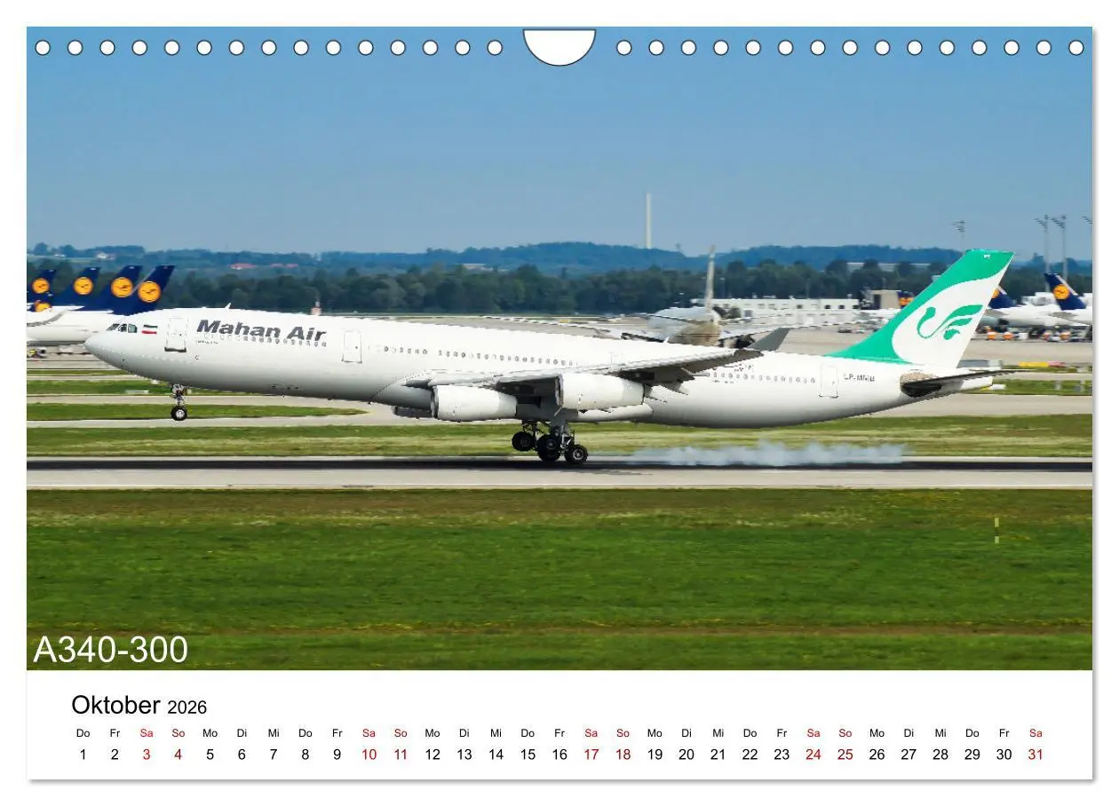 Bild: 9783457587980 | Flugzeuge von Airbus (Wandkalender 2026 DIN A4 quer), CALVENDO...