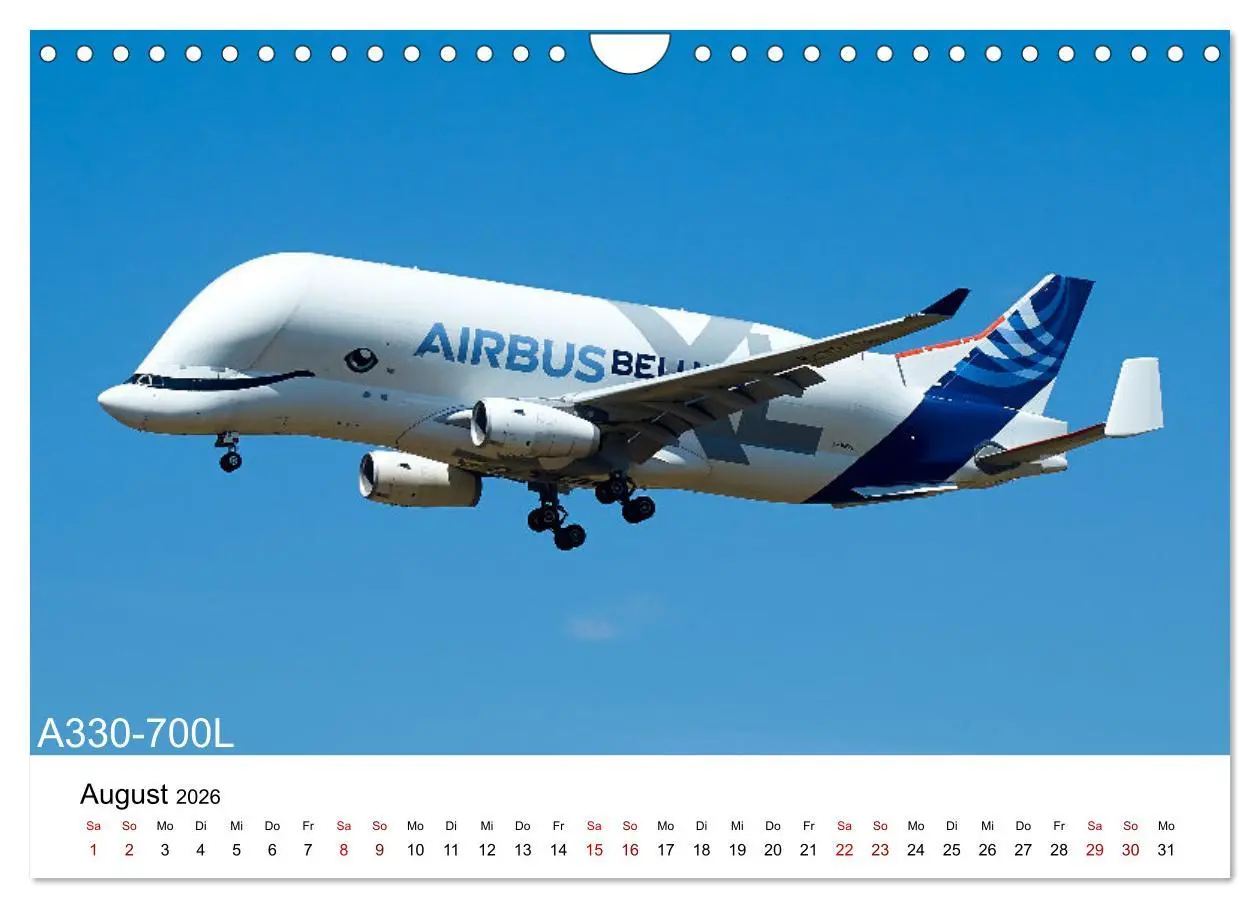 Bild: 9783457587980 | Flugzeuge von Airbus (Wandkalender 2026 DIN A4 quer), CALVENDO...