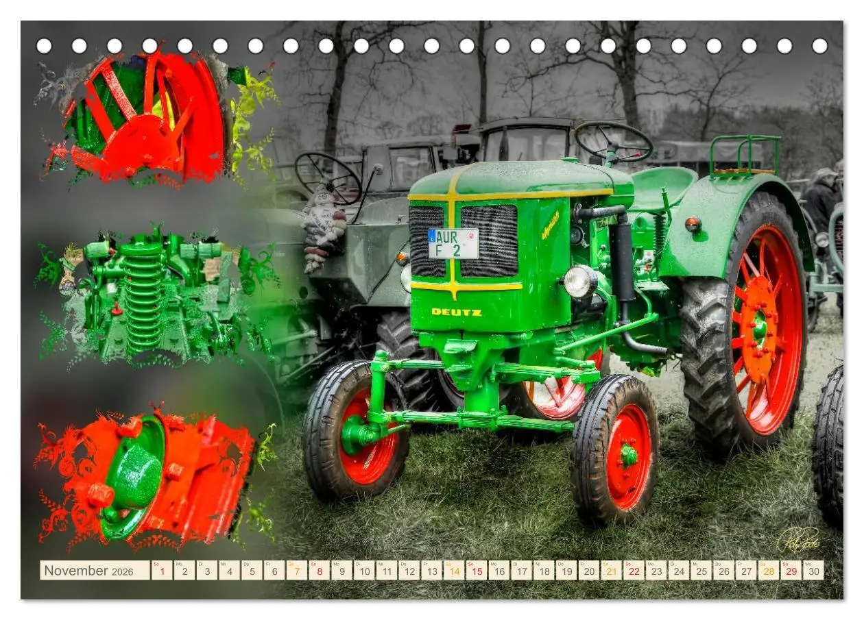Bild: 9783516057980 | Oldtimer - Traktoren Parade (Tischkalender 2026 DIN A5 quer),...