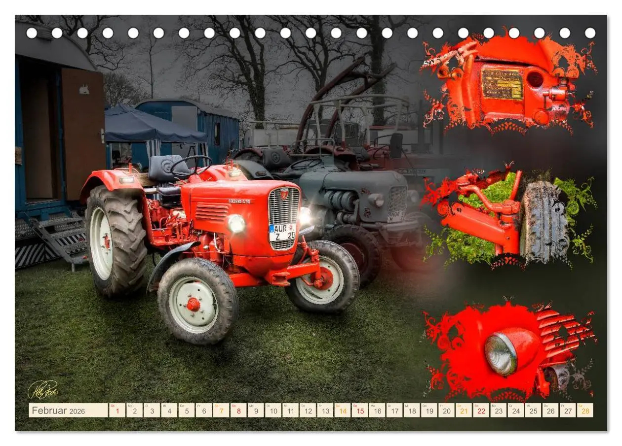 Bild: 9783516057980 | Oldtimer - Traktoren Parade (Tischkalender 2026 DIN A5 quer),...