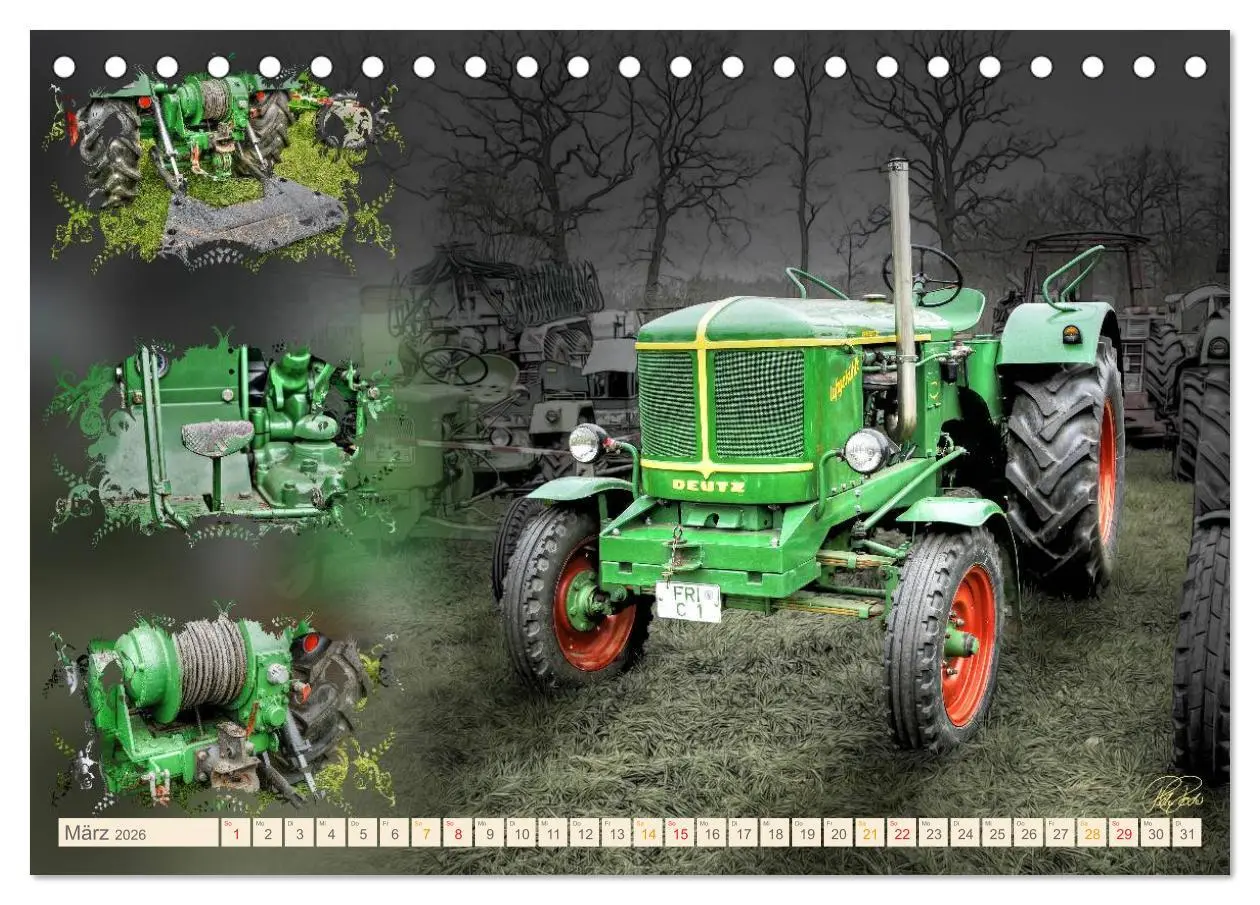 Bild: 9783516057980 | Oldtimer - Traktoren Parade (Tischkalender 2026 DIN A5 quer),...