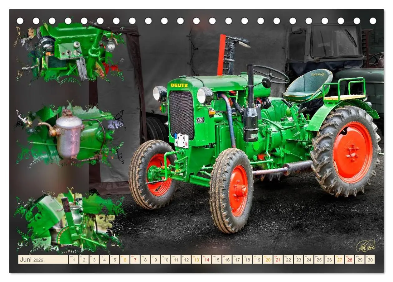 Bild: 9783516057980 | Oldtimer - Traktoren Parade (Tischkalender 2026 DIN A5 quer),...