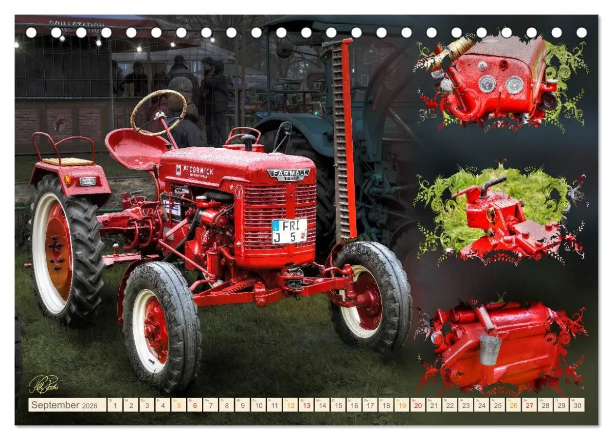 Bild: 9783516057980 | Oldtimer - Traktoren Parade (Tischkalender 2026 DIN A5 quer),...