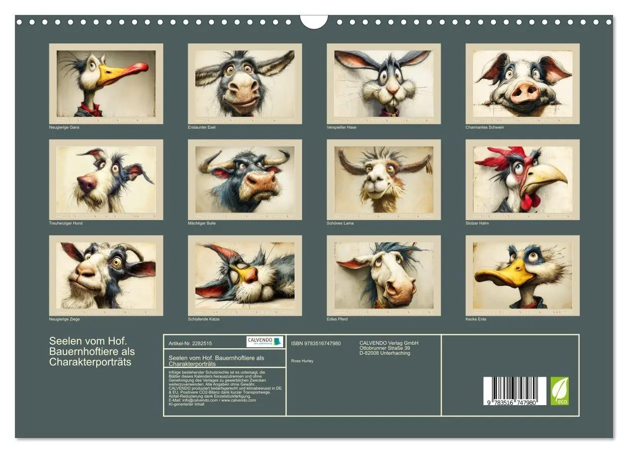 Bild: 9783516747980 | Seelen vom Hof. Bauernhoftiere als Charakterporträts (Wandkalender...