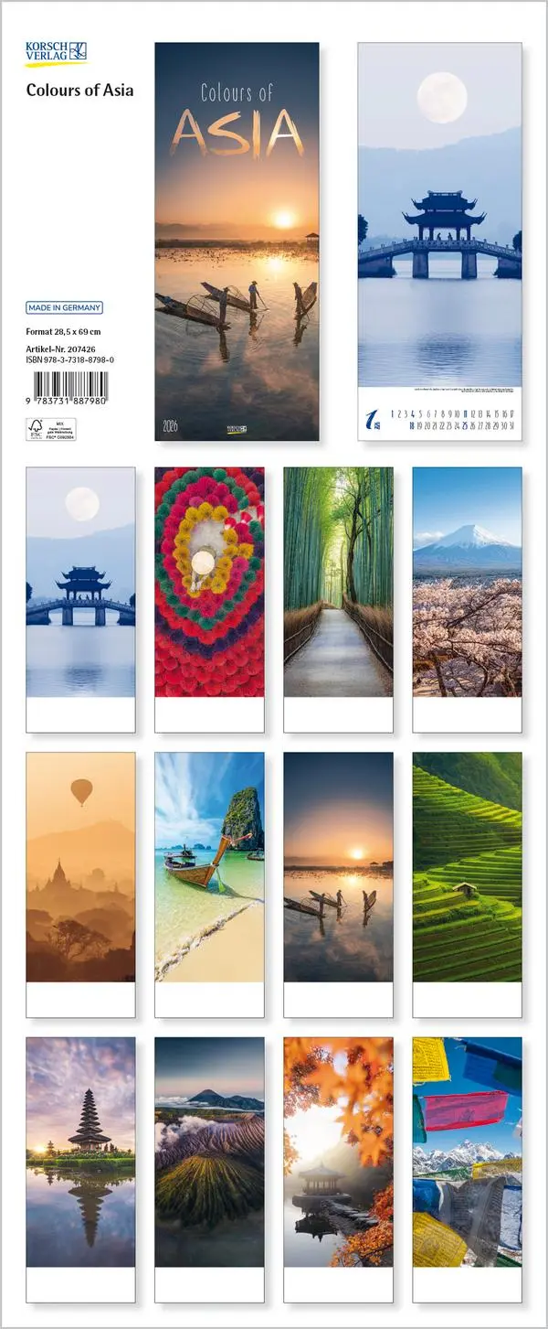 Bild: 9783731887980 | Colours of Asia 2026 | Verlag Korsch | Kalender | 14 S. | Deutsch