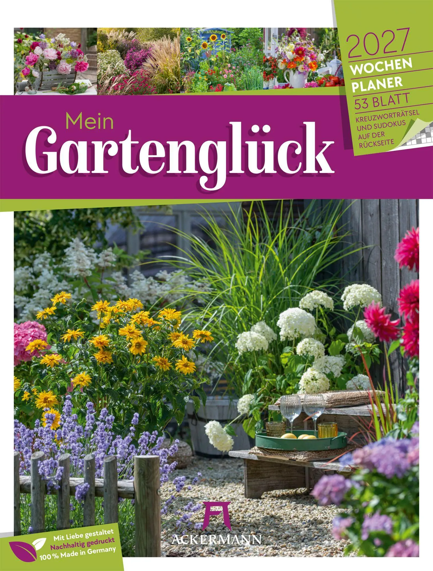 Cover: 9783838427980 | Gartenglück Wochenplaner Kalender 2027 | Ackermann Kunstverlag GmbH