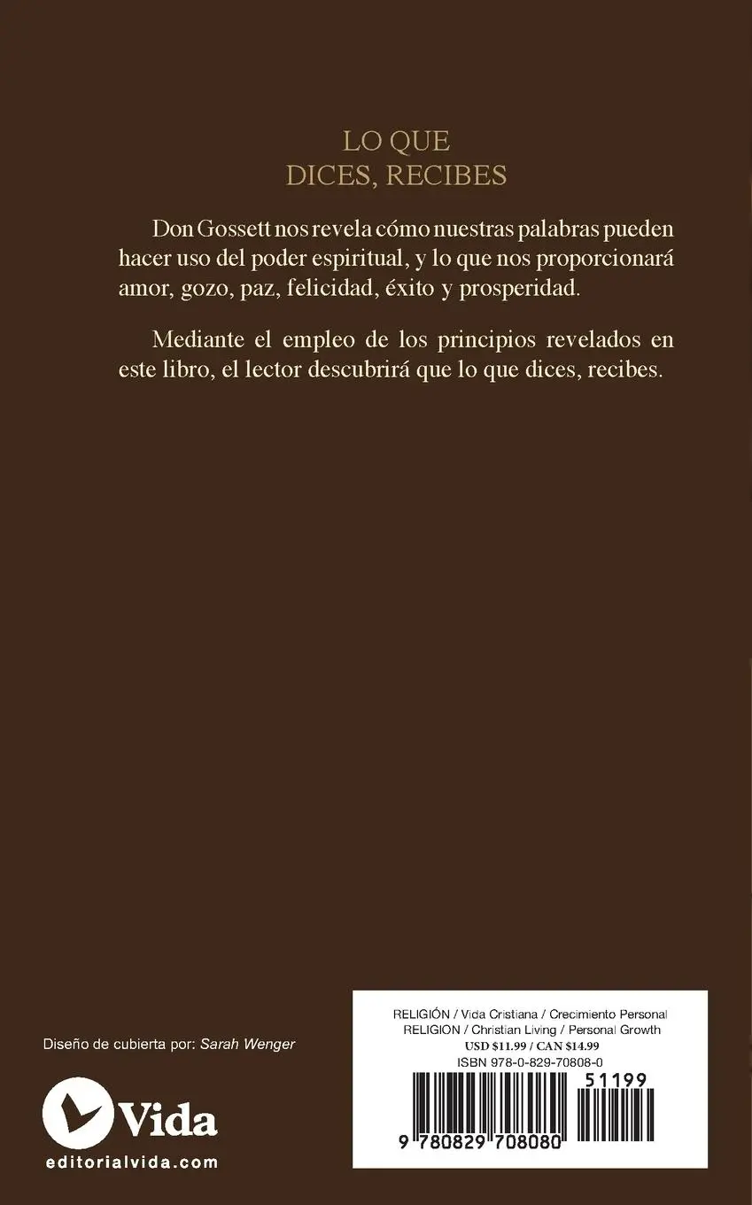 Rückseite: 9780829708080 | Lo que dices, recibes | Tus palabras están cargadas de dinamita | Buch
