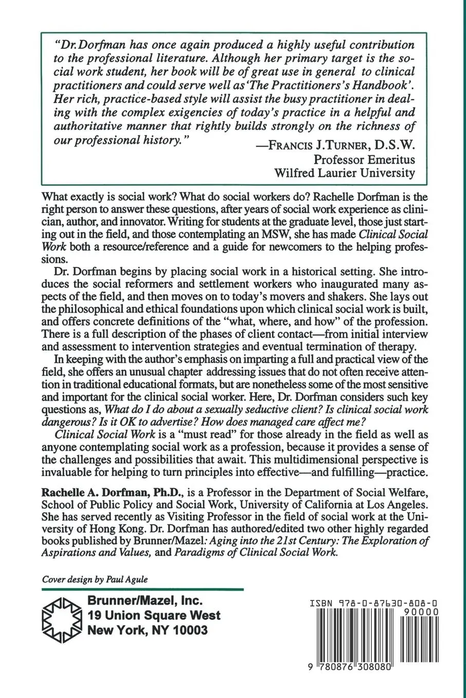 Rückseite: 9780876308080 | Clinical Social Work | Definition, Practice And Vision | Dorfman