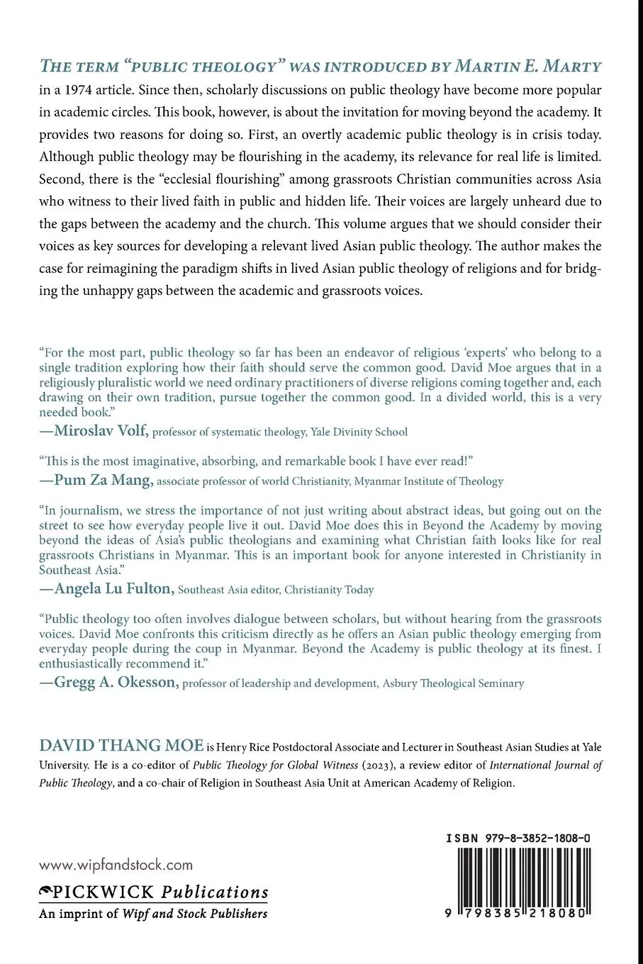 Rückseite: 9798385218080 | Beyond the Academy | David Thang Moe | Taschenbuch | Englisch | 2024