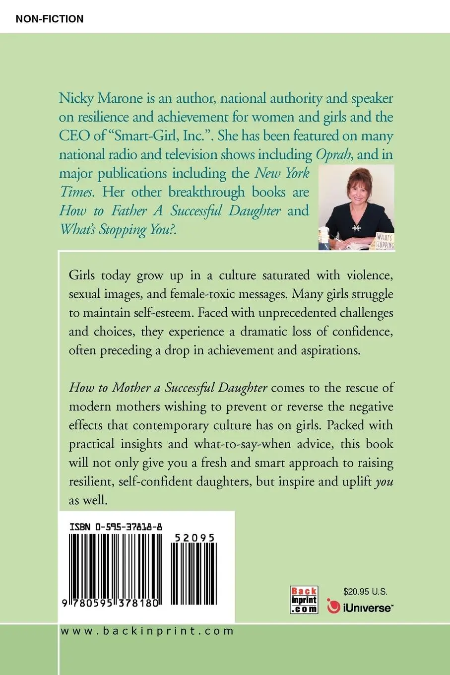 Rückseite: 9780595378180 | How to Mother a Successful Daughter | Nicky Marone | Taschenbuch