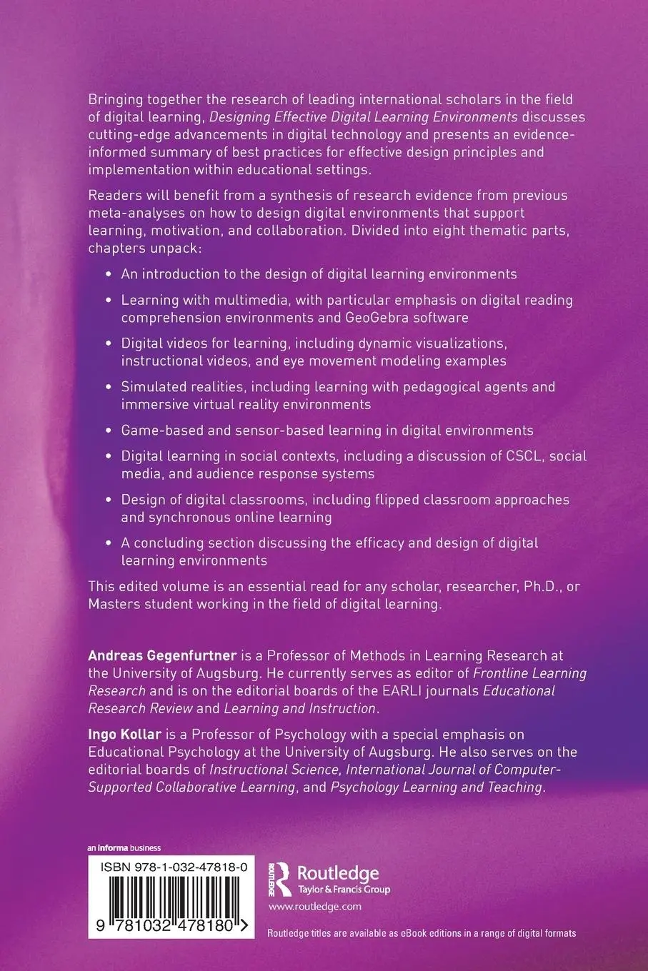 Rückseite: 9781032478180 | Designing Effective Digital Learning Environments | Taschenbuch | 2024