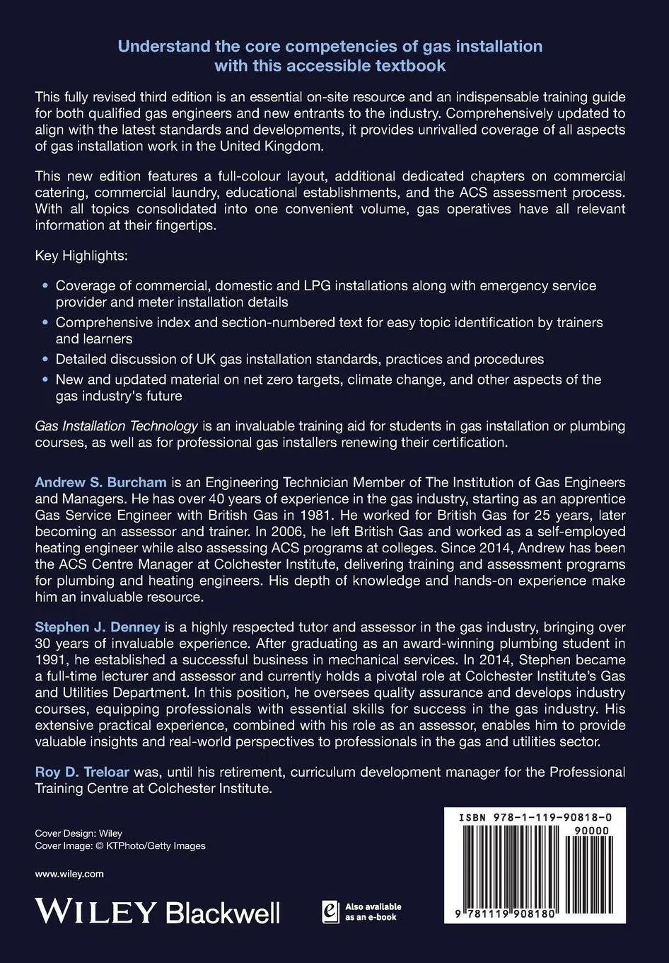 Rückseite: 9781119908180 | Gas Installation Technology | Andrew S. Burcham (u. a.) | Taschenbuch