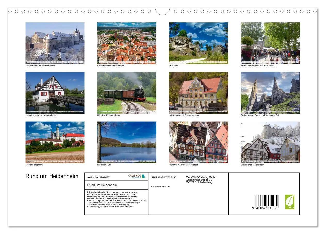 Bild: 9783457538180 | Rund um Heidenheim (Wandkalender 2026 DIN A3 quer), CALVENDO...