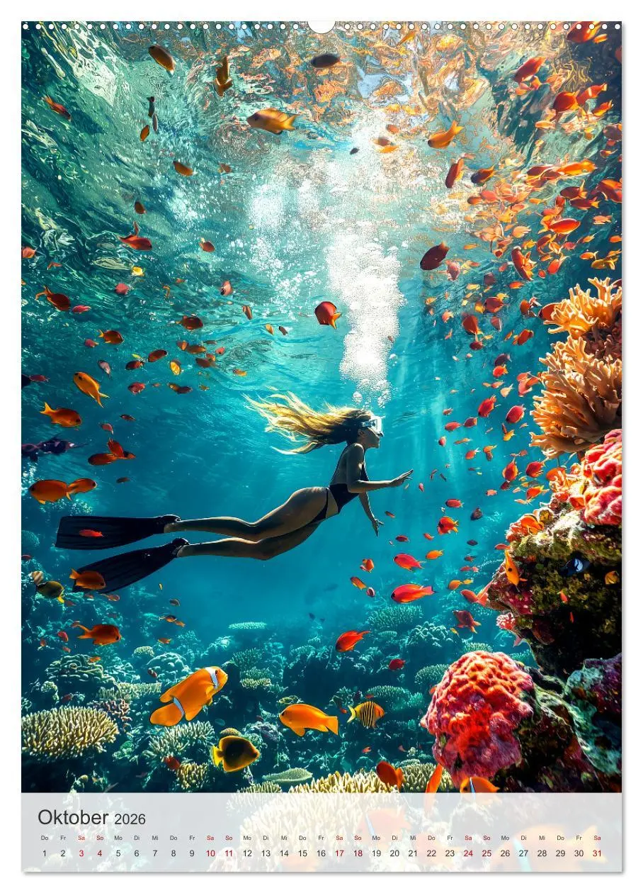 Bild: 9783516248180 | Diving Queens (hochwertiger Premium Wandkalender 2026 DIN A2 hoch),...