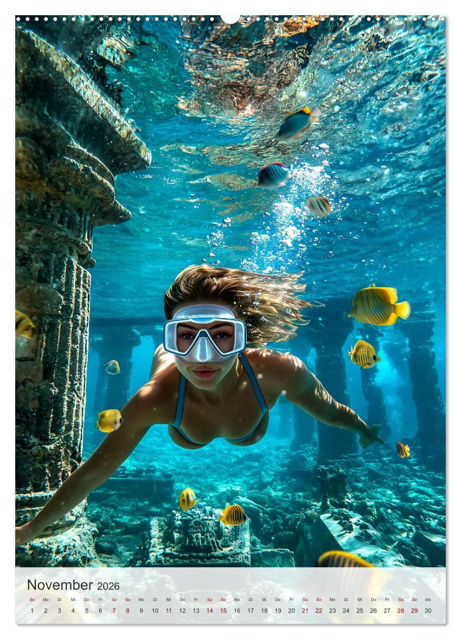 Bild: 9783516248180 | Diving Queens (hochwertiger Premium Wandkalender 2026 DIN A2 hoch),...