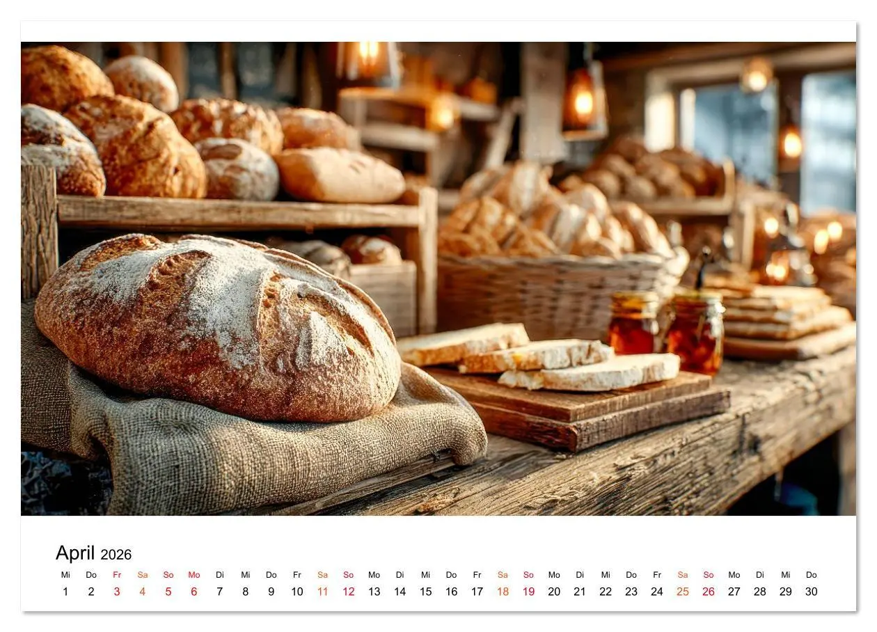 Bild: 9783516628180 | Küchenkalender Brot (Wandkalender 2026 DIN A2 quer), CALVENDO...