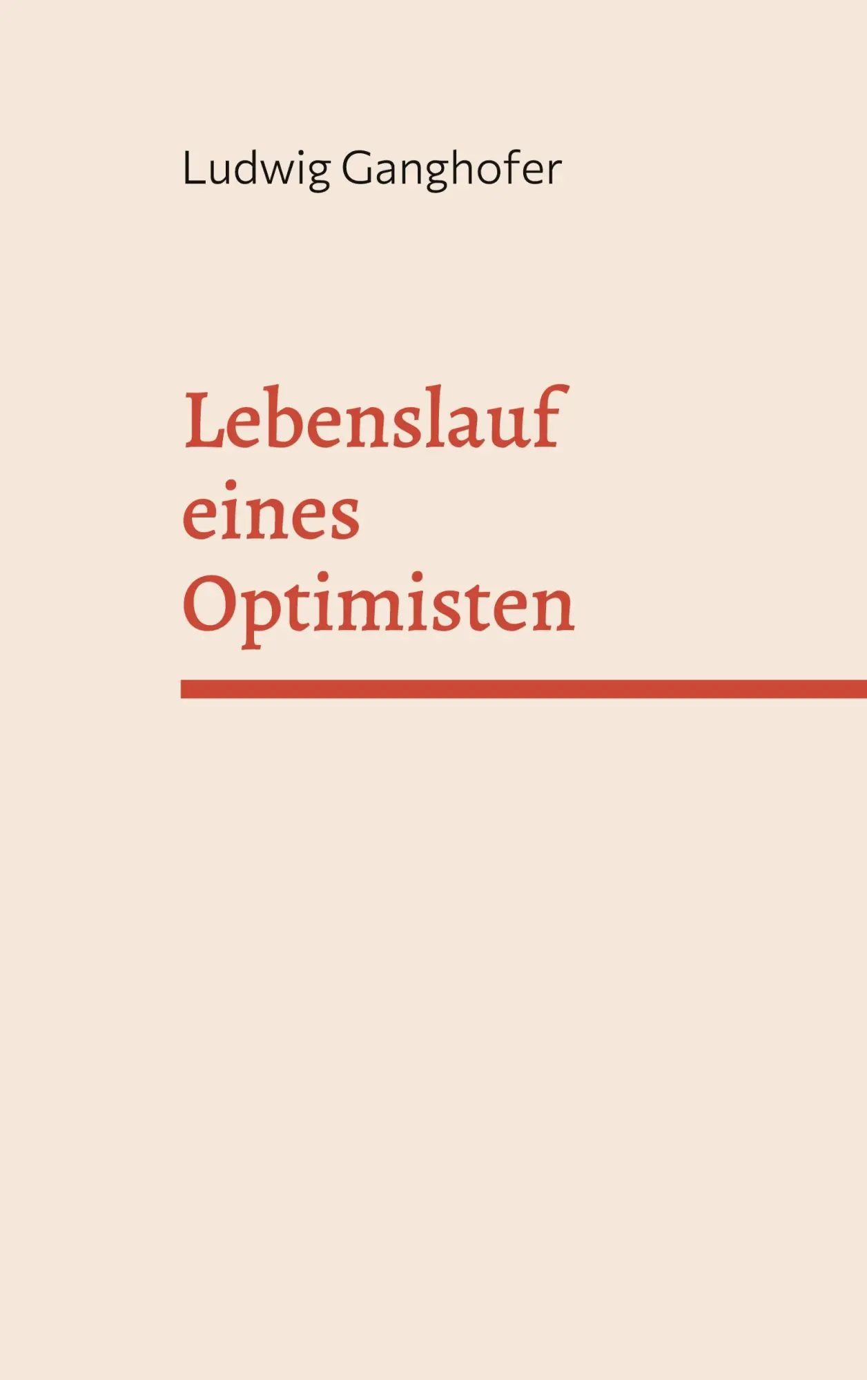 Cover: 9783756208180 | Lebenslauf eines Optimisten | Buch der Kindheit | Ludwig Ganghofer