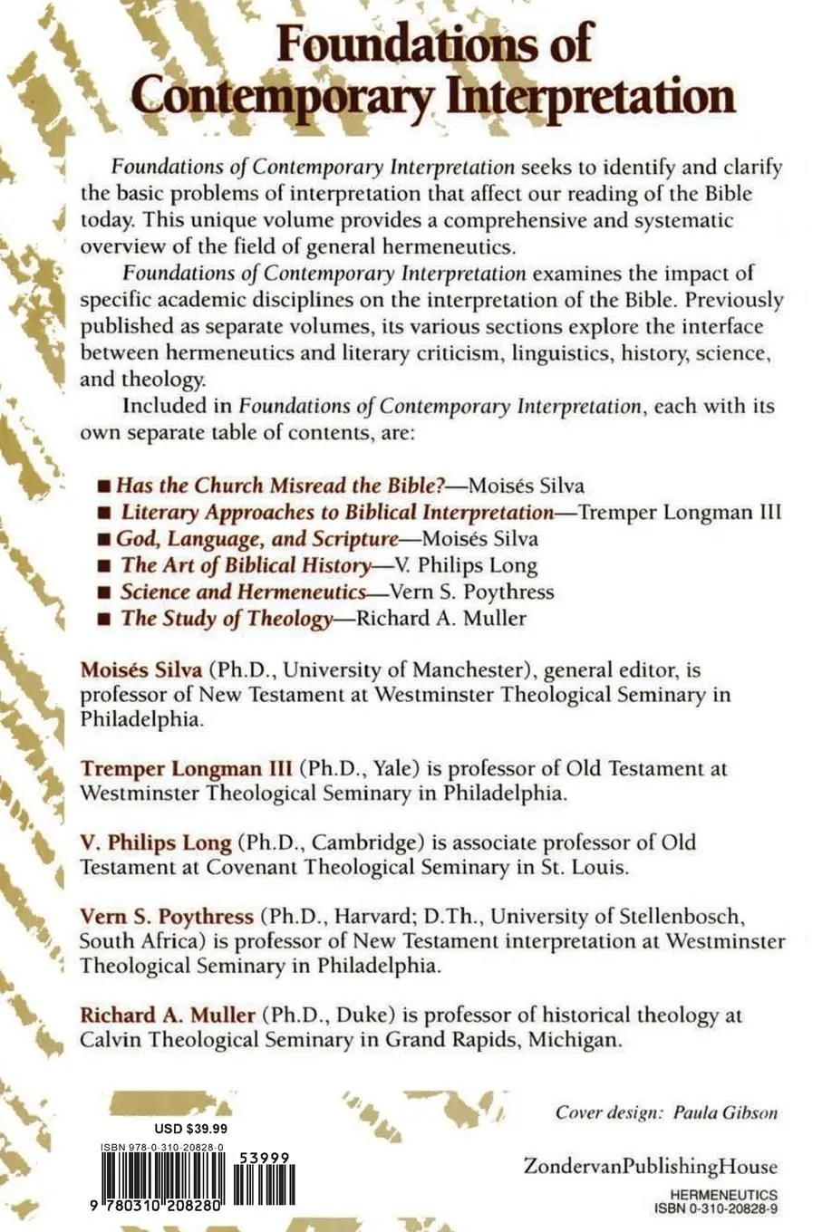 Rückseite: 9780310208280 | Foundations of Contemporary Interpretation | V. Phillips Long | Buch