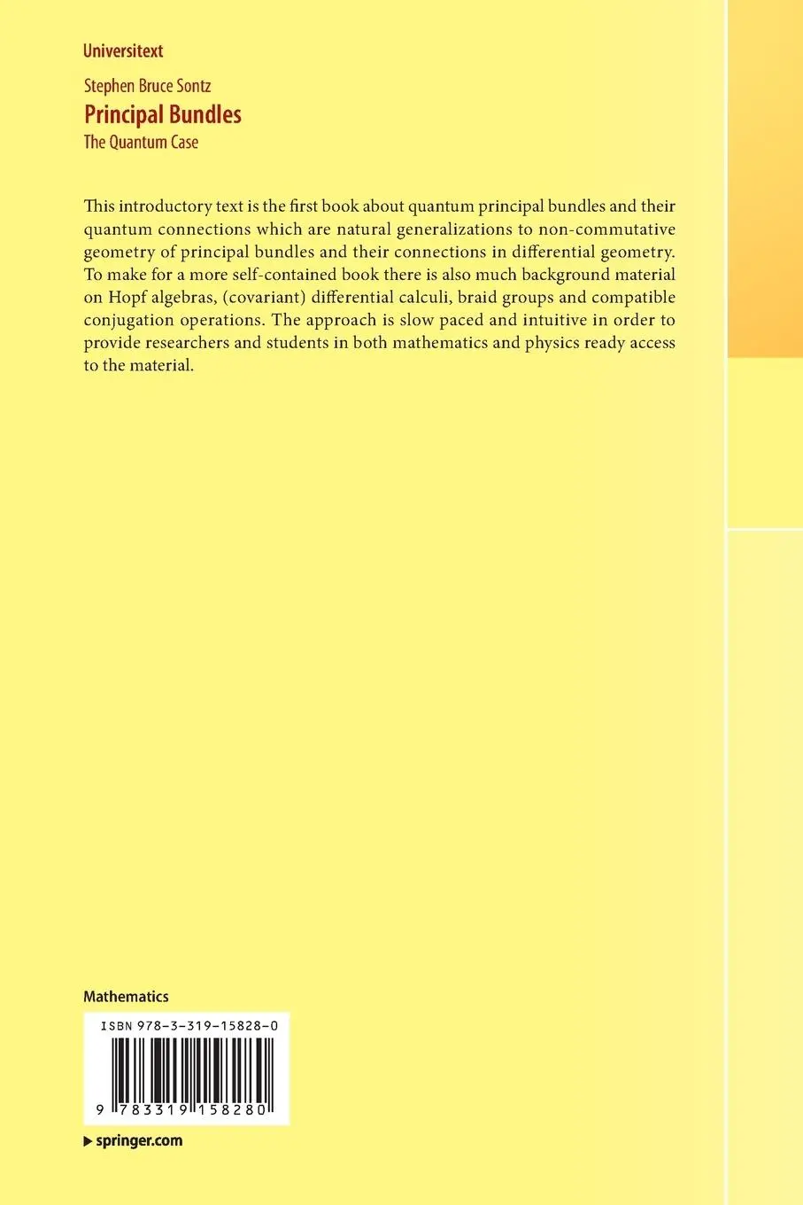Rückseite: 9783319158280 | Principal Bundles | The Quantum Case | Stephen Bruce Sontz | Buch | xv