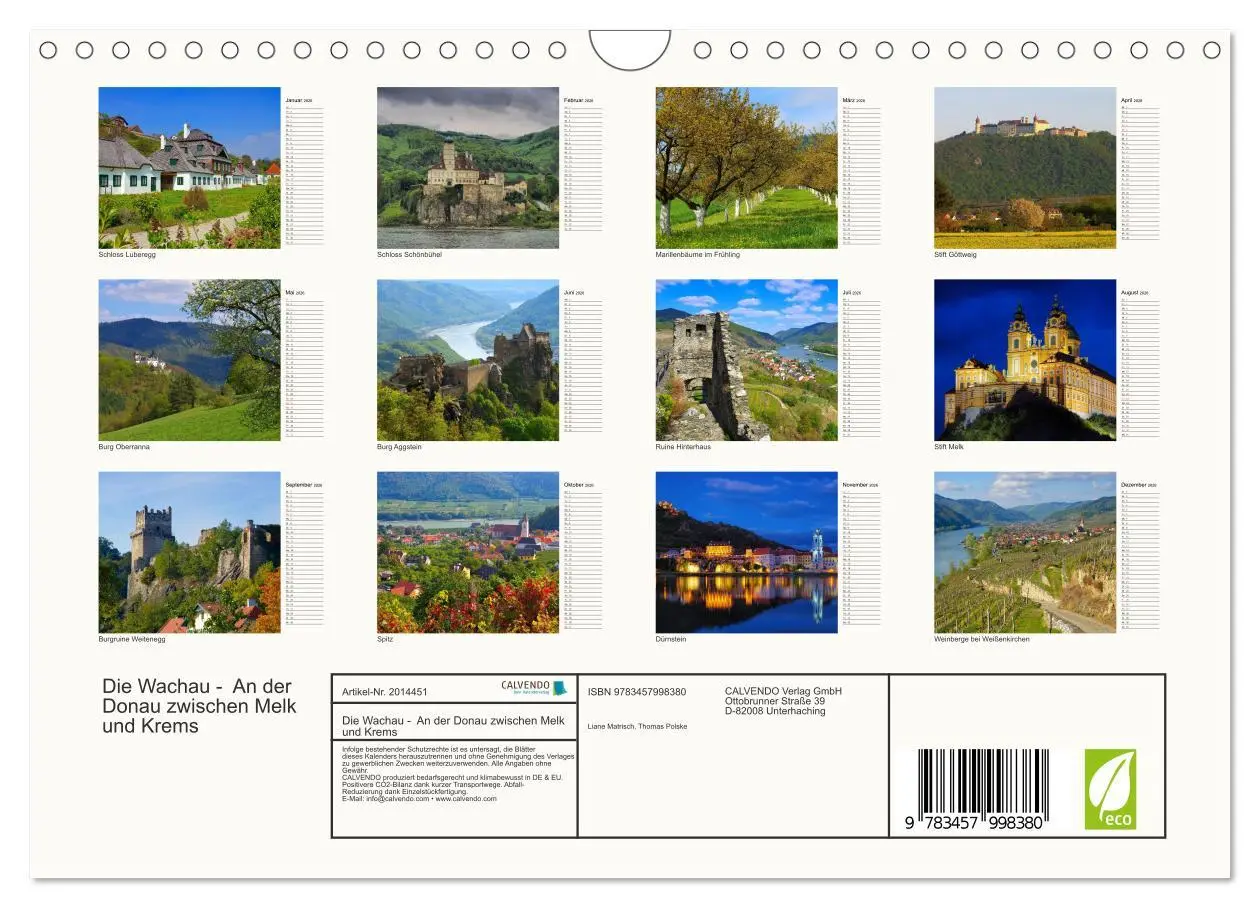 Bild: 9783457998380 | Die Wachau - An der Donau zwischen Melk und Krems (Wandkalender...