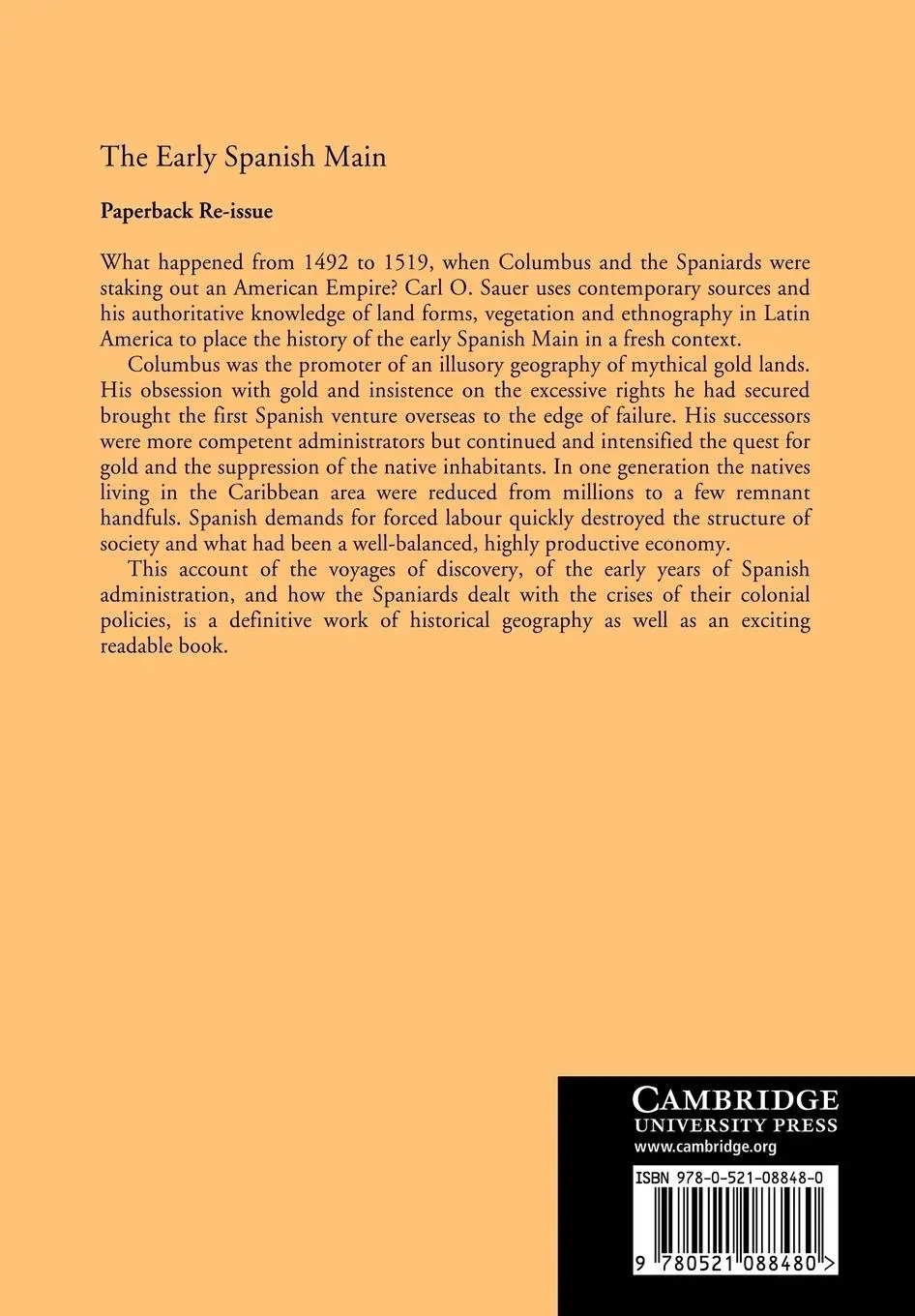 Rückseite: 9780521088480 | The Early Spanish Main | Sauer (u. a.) | Taschenbuch | Englisch | 2008