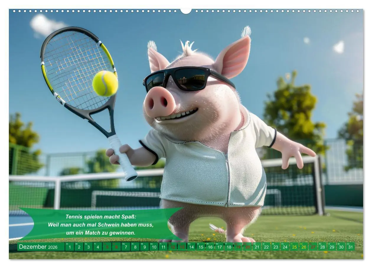 Bild: 9783457368480 | Der tierisch lustige Tennis-Kalender (hochwertiger Premium...