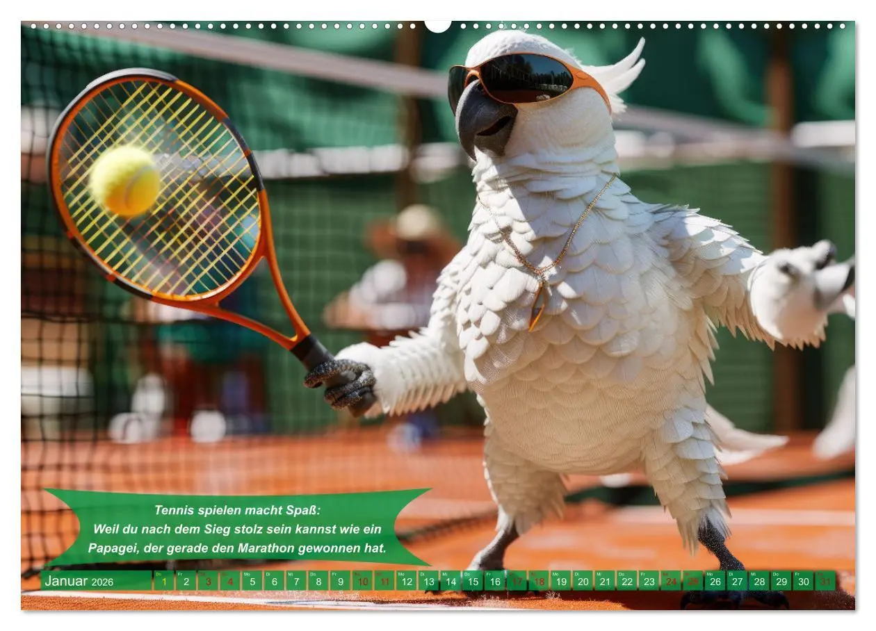 Bild: 9783457368480 | Der tierisch lustige Tennis-Kalender (hochwertiger Premium...