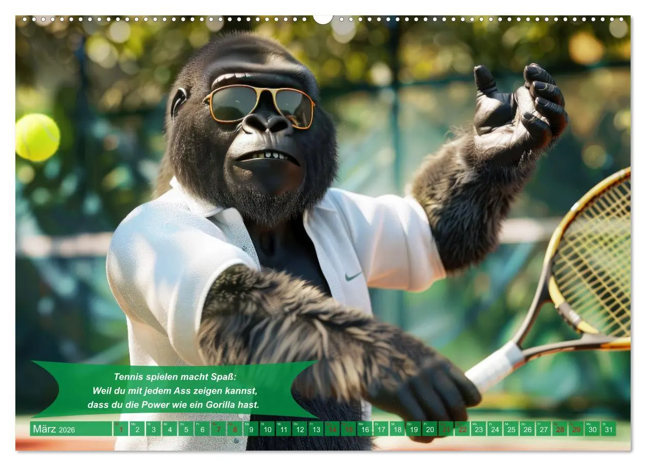 Bild: 9783457368480 | Der tierisch lustige Tennis-Kalender (hochwertiger Premium...