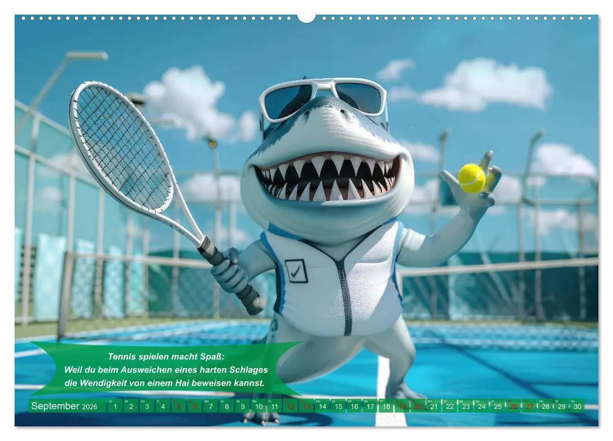 Bild: 9783457368480 | Der tierisch lustige Tennis-Kalender (hochwertiger Premium...