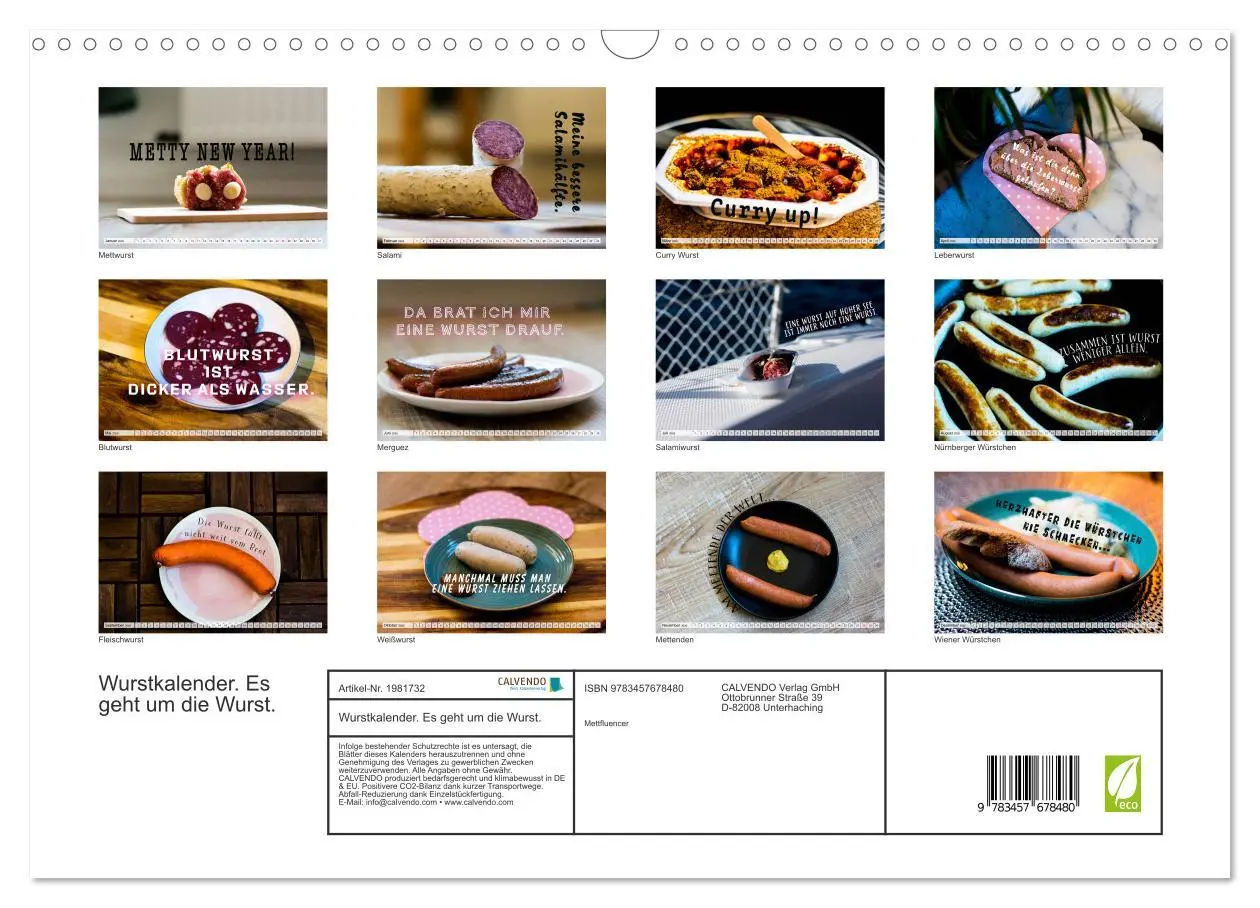 Bild: 9783457678480 | Wurstkalender. Es geht um die Wurst. (Wandkalender 2026 DIN A3...