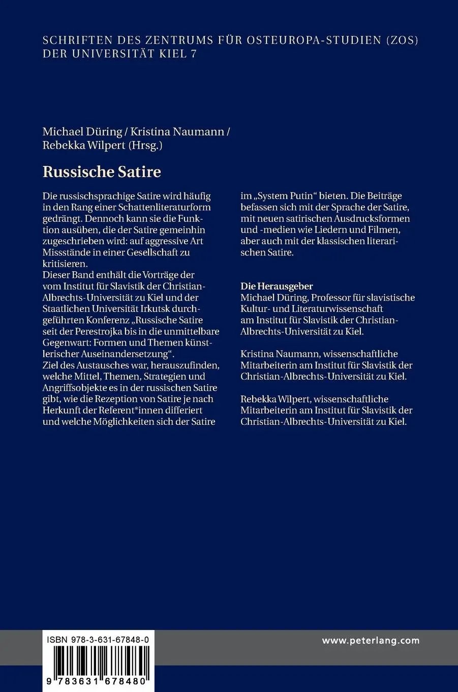Rückseite: 9783631678480 | Russische Satire | Michael Düring (u. a.) | Buch | 248 S. | Deutsch