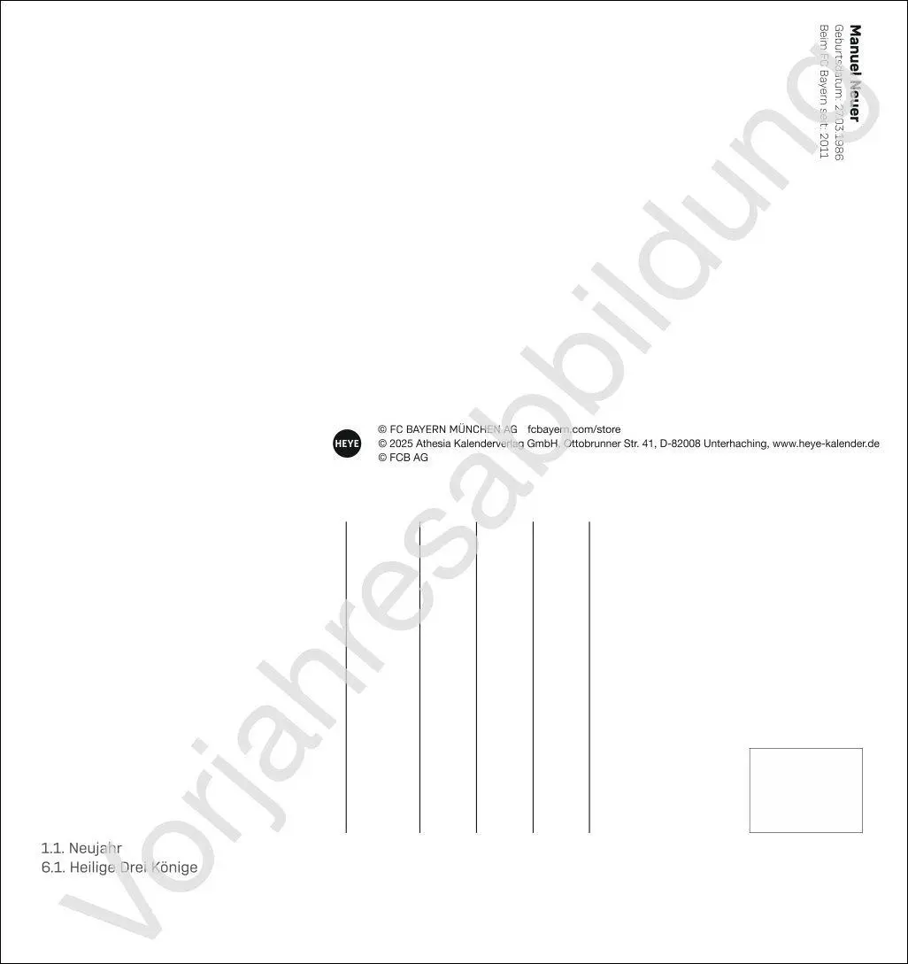 Rückseite: 9783756418480 | FC Bayern München Postkartenkalender 2027 | Heye | Kalender | 13 S.