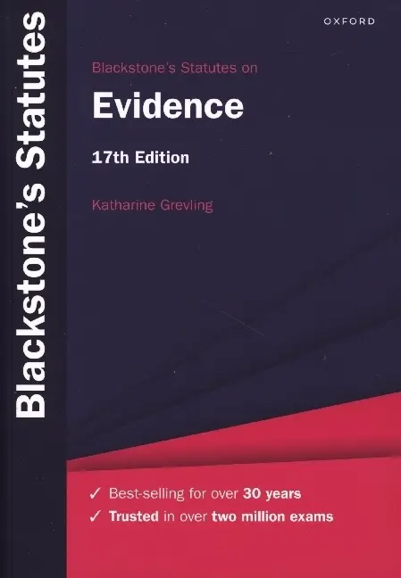 Cover: 9780192858580 | Blackstone's Statutes on Evidence | Katharine Grevling | Taschenbuch