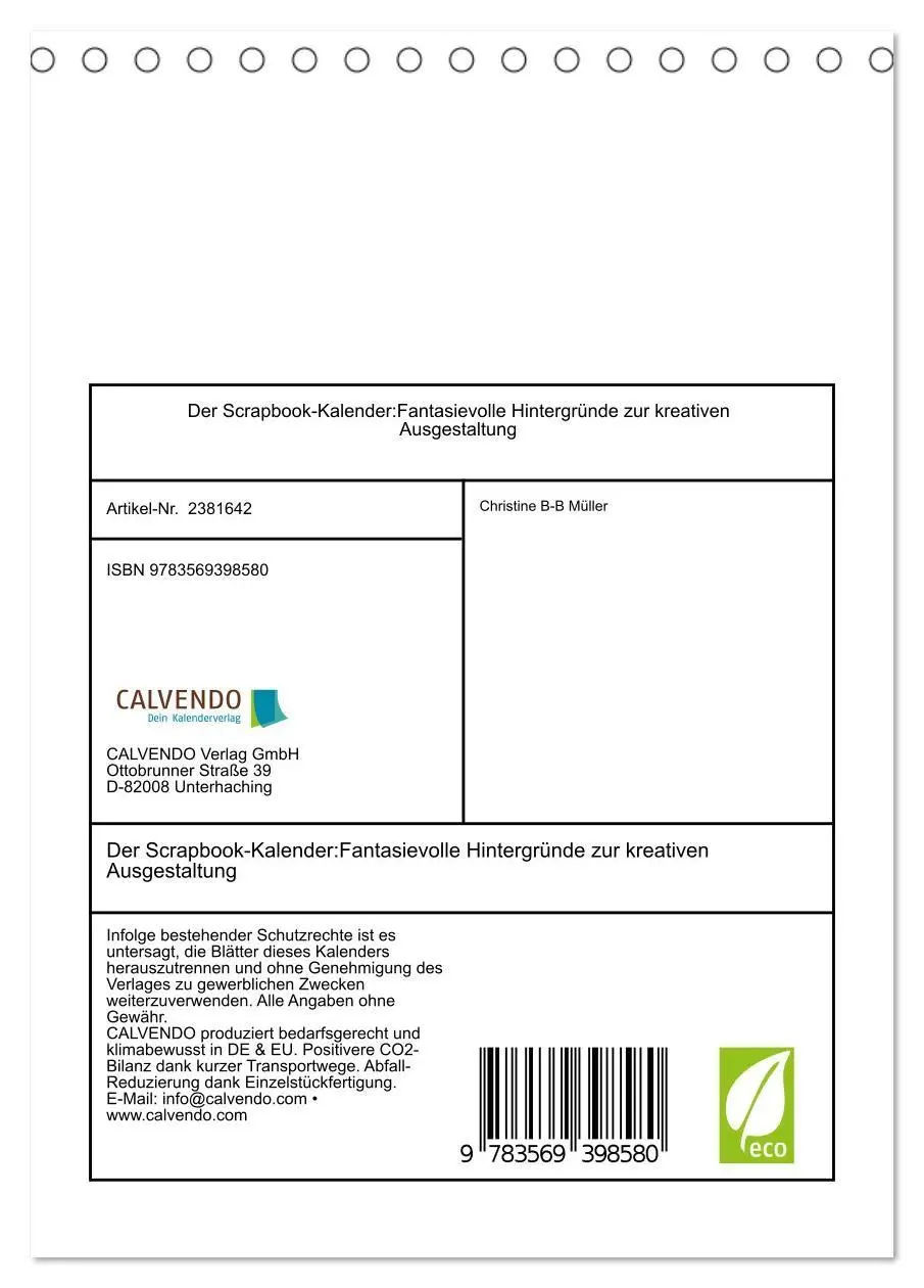 Bild: 9783569398580 | Der Scrapbook-Kalender:Fantasievolle Hintergründe zur kreativen...