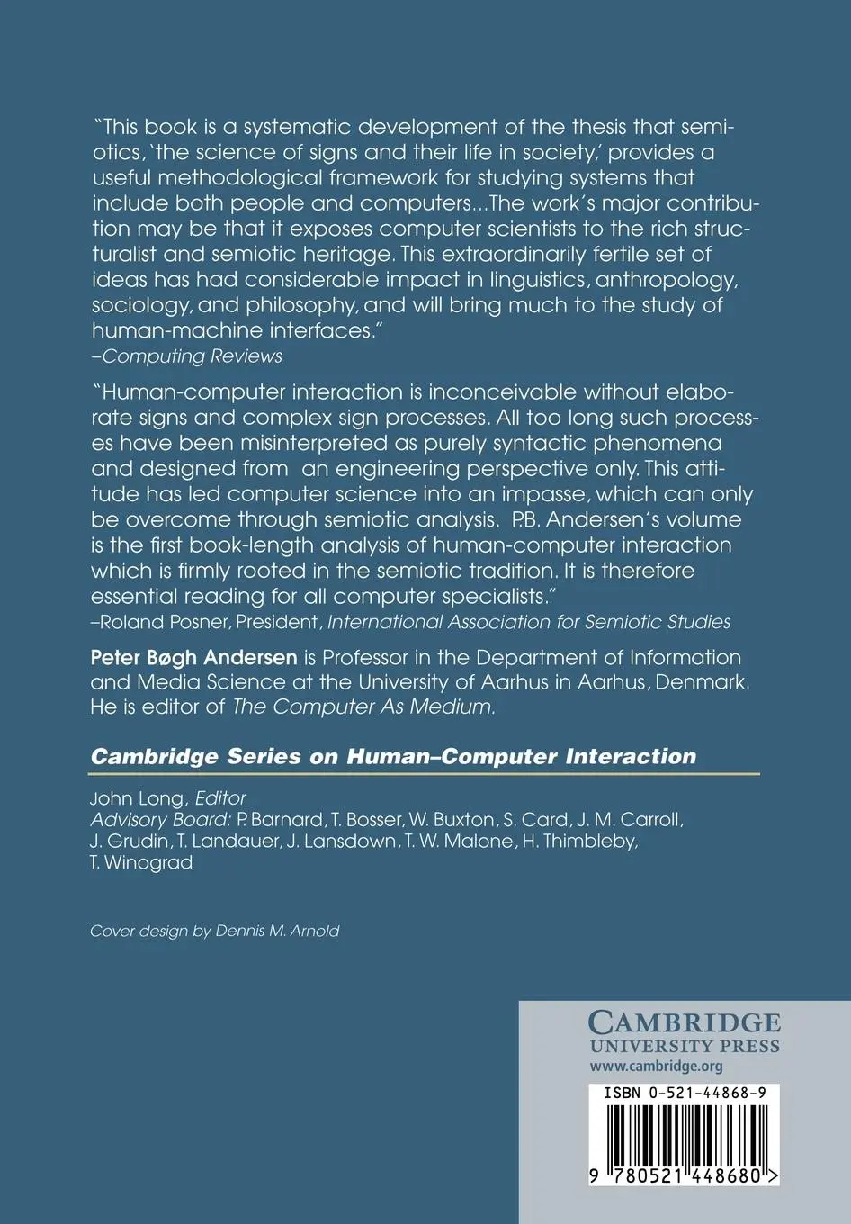 Rückseite: 9780521448680 | A Theory of Computer Semiotics | P. B. Andersen (u. a.) | Taschenbuch