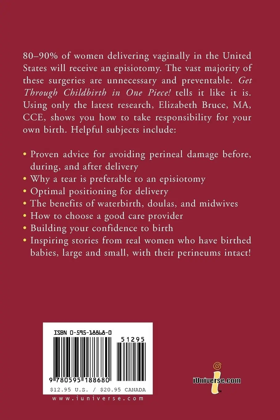 Rückseite: 9780595188680 | Get Through Childbirth in One Piece! | Elizabeth G. Bruce | Buch