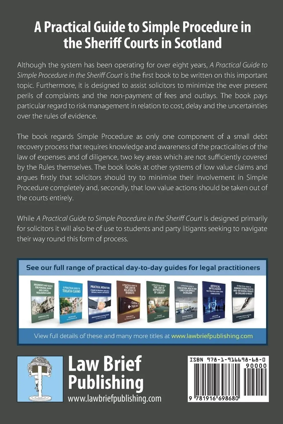 Rückseite: 9781916698680 | A Practical Guide to Simple Procedure in the Sheriff Courts in...