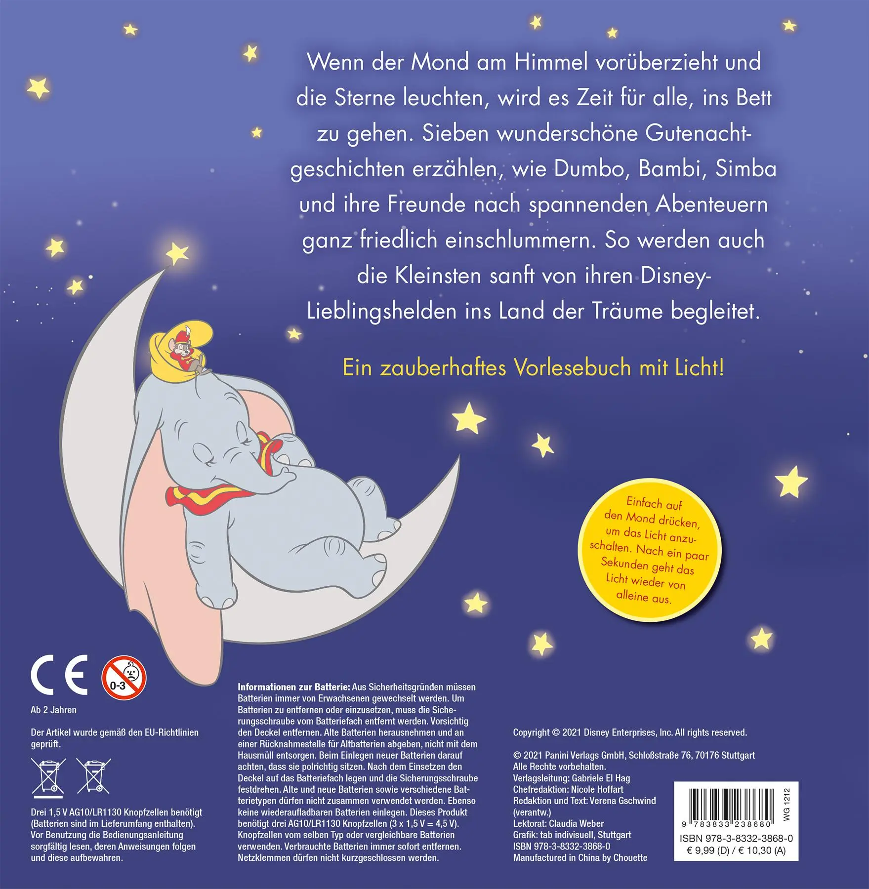 Rückseite: 9783833238680 | Disney: Meine schönsten Gutenachtgeschichten | Panini | Buch | 16 S.