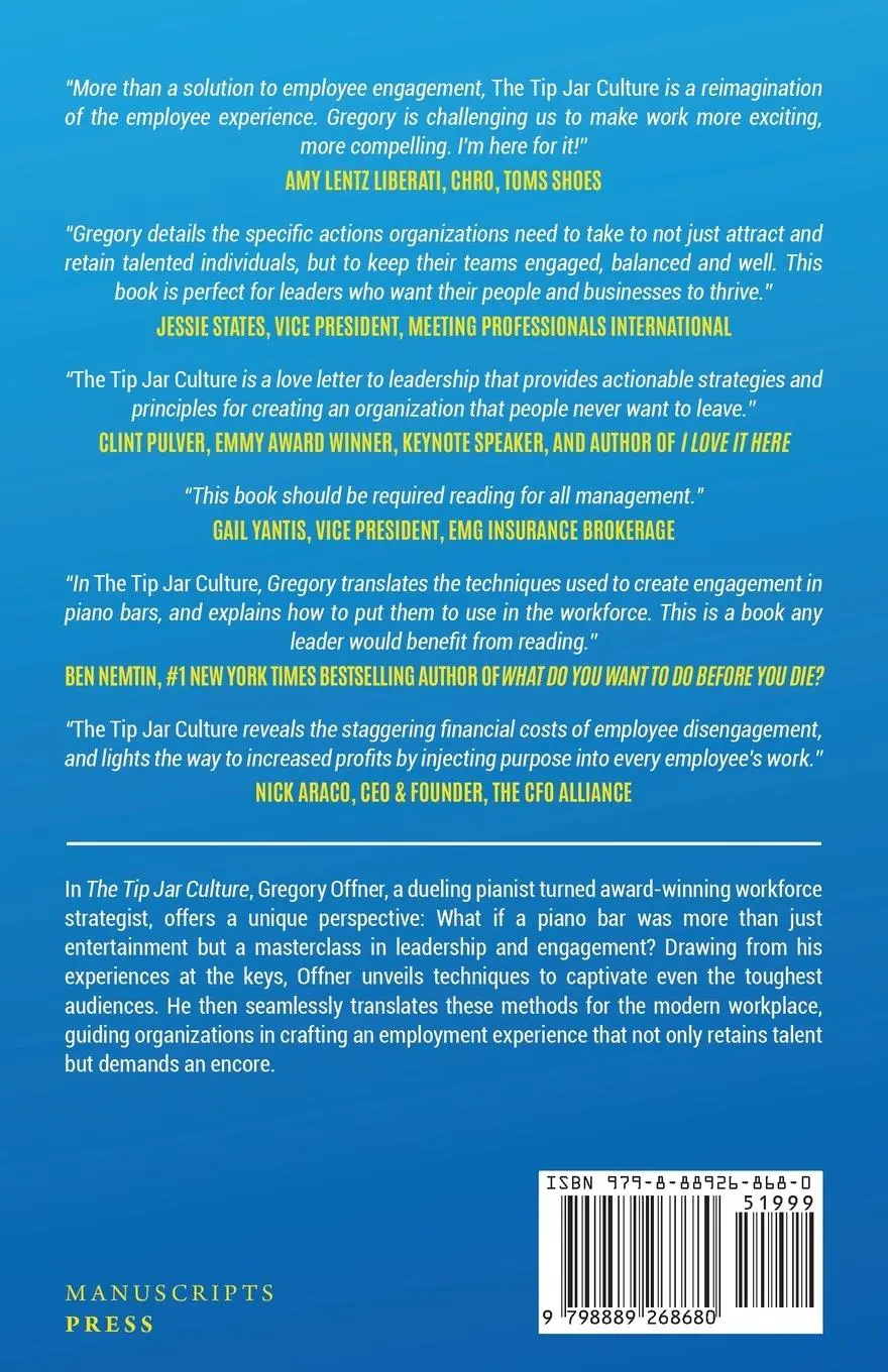 Rückseite: 9798889268680 | The Tip Jar Culture | How to Re-Engage and Reignite Your Workforce