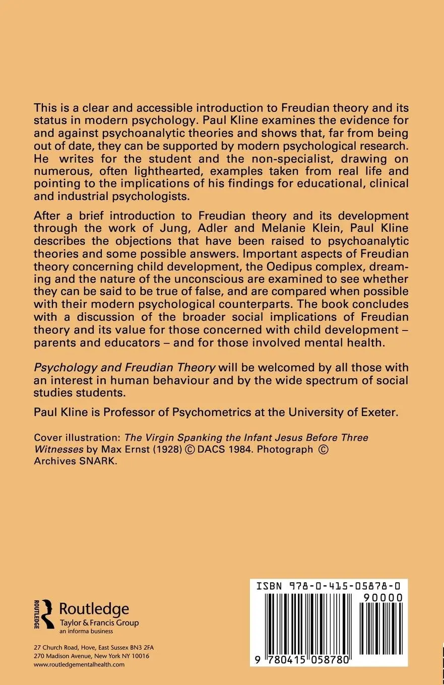 Rückseite: 9780415058780 | Psychology and Freudian Theory | An Introduction | Paul Kline | Buch