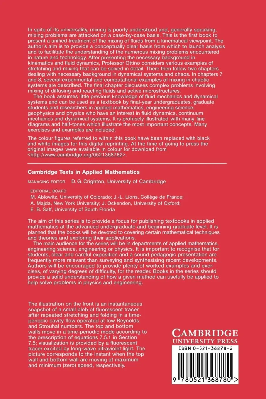 Rückseite: 9780521368780 | The Kinematics of Mixing | Stretching, Chaos, and Transport | Buch