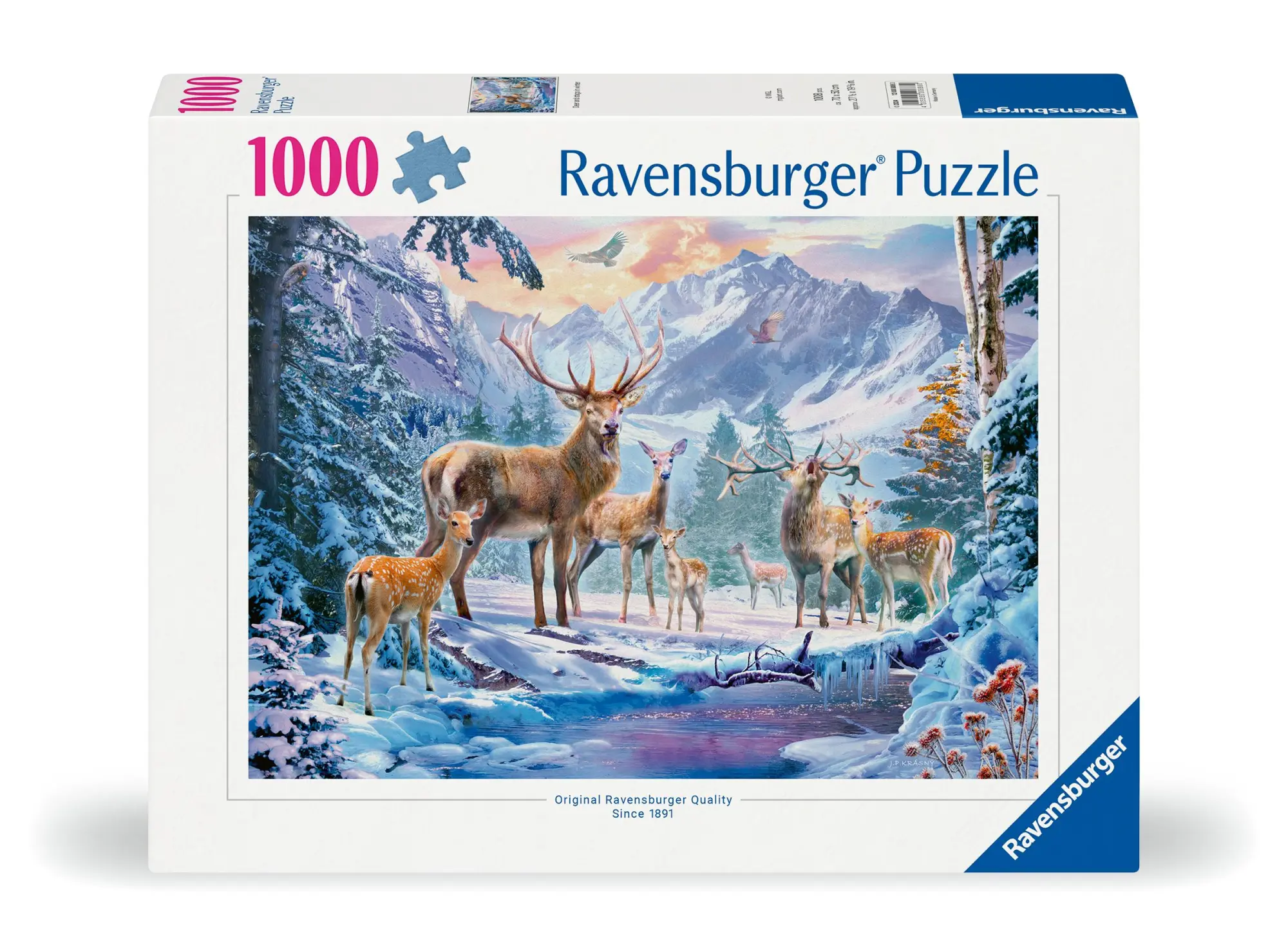 Cover: 4005555008880 | Erwachsenenpuzzle 1000 Teile - Rehe und Hirsche im Winter | Spiel