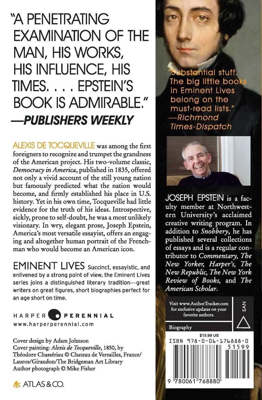Rückseite: 9780061768880 | Alexis de Tocqueville | Democracy's Guide | Joseph Epstein | Buch