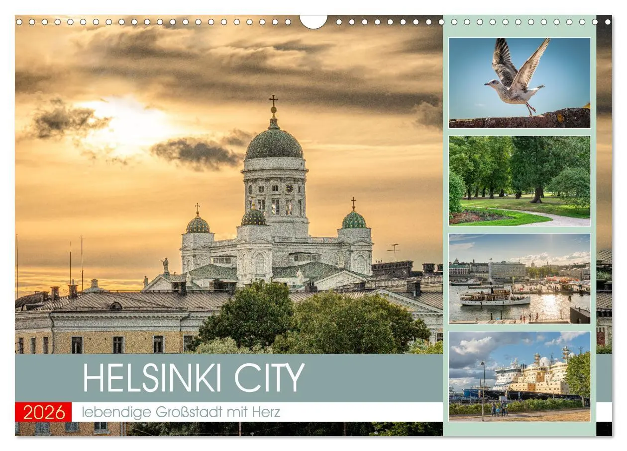 Cover: 9783457568880 | HELSINKI CITY (Wandkalender 2026 DIN A3 quer), CALVENDO Monatskalender