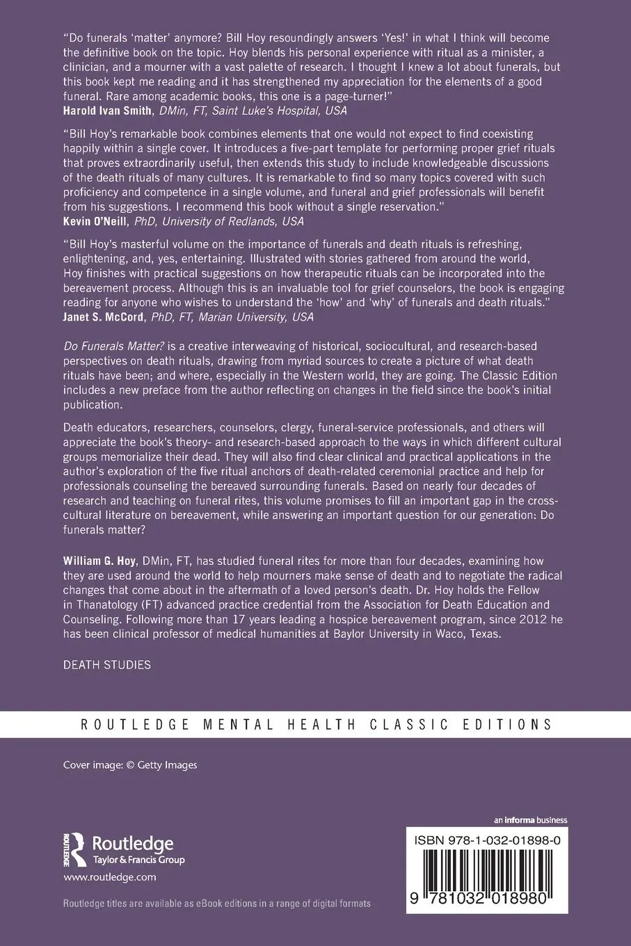Rückseite: 9781032018980 | Do Funerals Matter? | William G. Hoy | Taschenbuch | Englisch | 2021