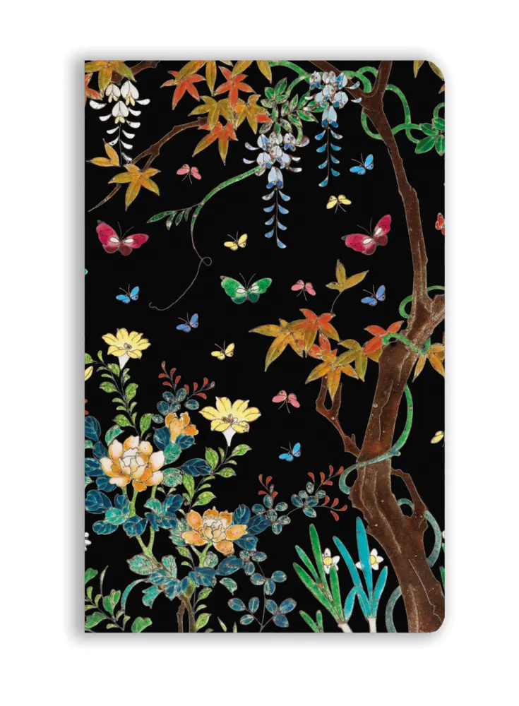 Flechsig Premium Softcover Notizbuch, Ashmolean Museum, Cloisonné Kästchen Mit Blumen Und Schmetterlingen