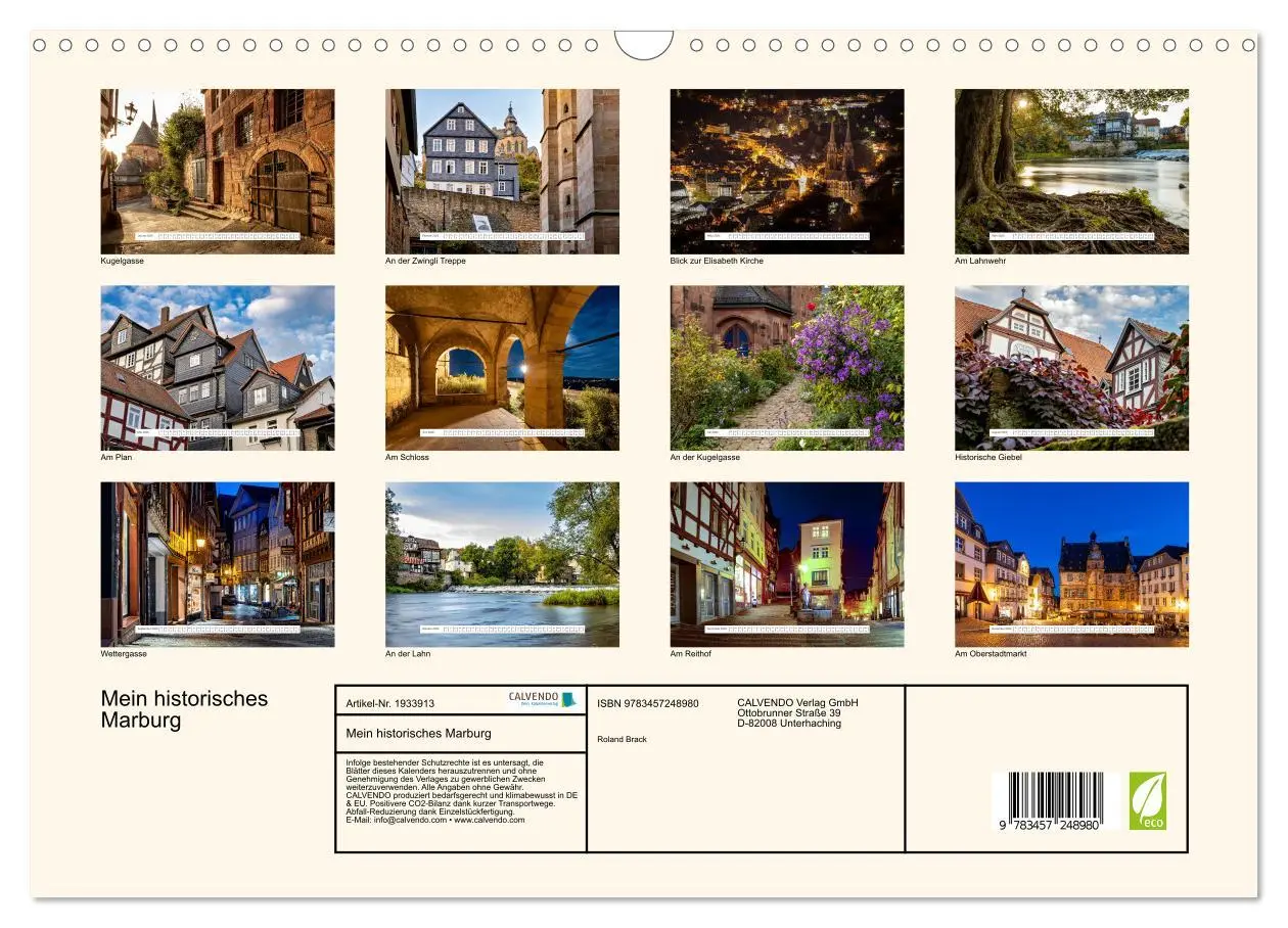 Bild: 9783457248980 | Mein historisches Marburg (Wandkalender 2026 DIN A3 quer), CALVENDO...
