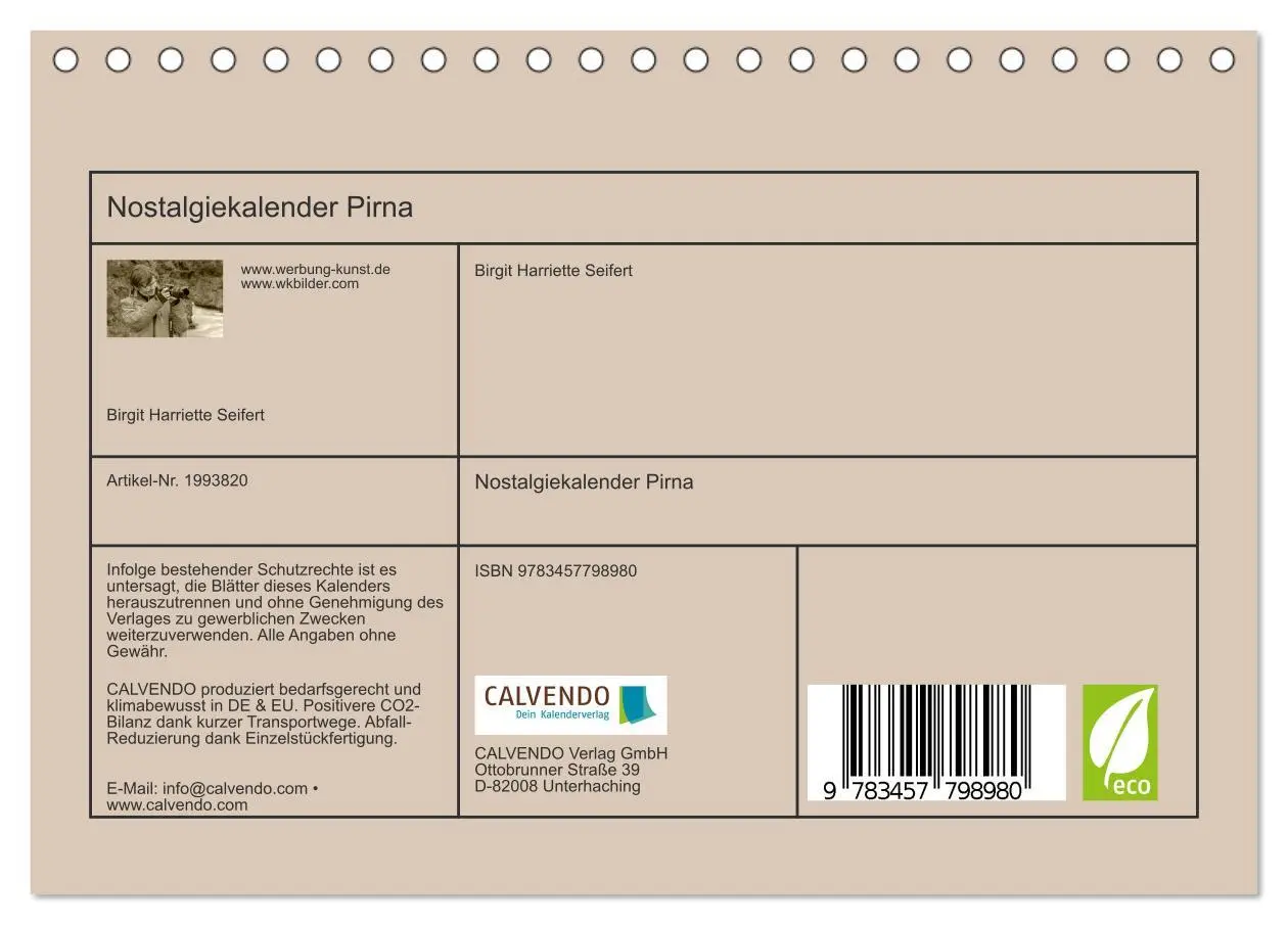 Bild: 9783457798980 | Nostalgiekalender Pirna (Tischkalender 2026 DIN A5 quer), CALVENDO...